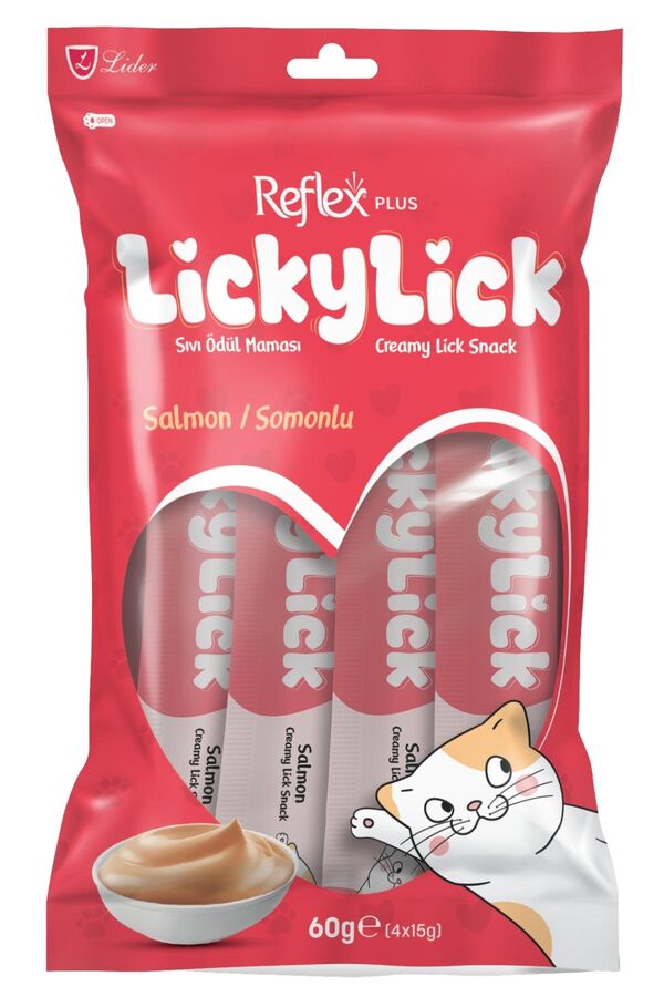 Reflex Plus Lickylick Somonlu Sıvı Ödül Maması 4x15gr