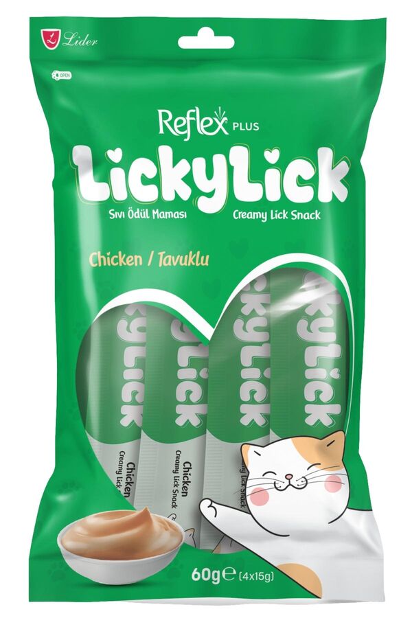 Reflex Plus Lickylick Tavuklu Sıvı Ödül Maması 4x15gr