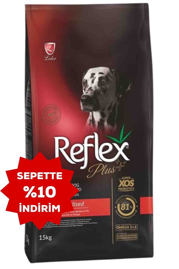 Reflex Plus Light Tüm Irklar için Kuzu Etli ve Pirinçli Kısırlaştırılmış Köpek Maması 15kg