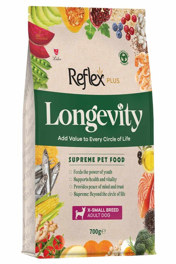 Reflex Plus Longevity Hipoalerjenik Çok Küçük Irk Yetişkin Köpek Maması 700gr - 1