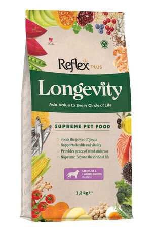 REFLEX - Reflex Plus Longevity Hipoalerjenik Orta ve Büyük Irk Yavru Köpek Maması 3.2kg