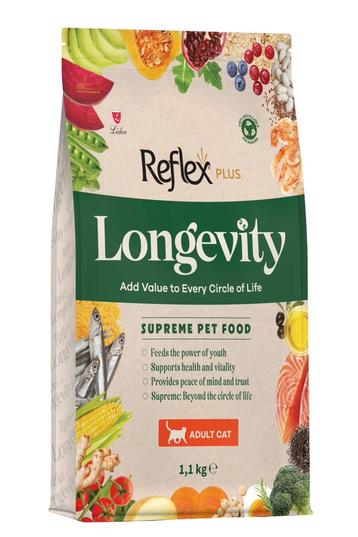 Reflex Plus Longevity Hipoalerjenik Yetişkin Kedi Maması 1.1kg