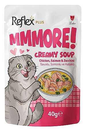 Reflex Plus MMMore Tavuklu Somonlu ve Kabaklı Kedi Çorbası 40gr