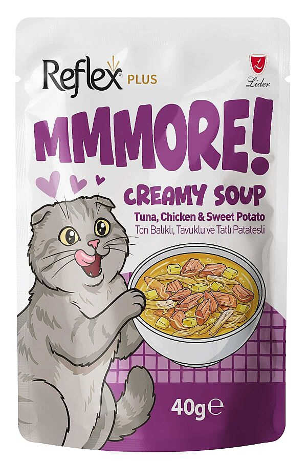 Reflex Plus MMMore Ton Balıklı, Tavuklu ve Tatlı Patatesli Kedi Çorbası 40gr - 1