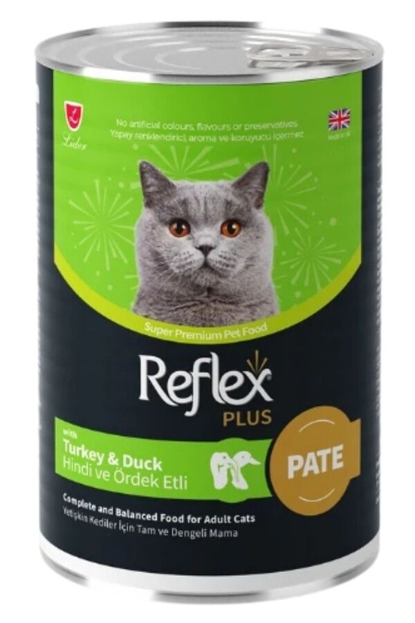 Reflex Plus Pate İçinde Et Parçacıklı Hindi ve Ördek Etli Yetişkin Kedi Konservesi 395gr