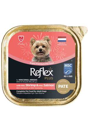 REFLEX - Reflex Plus Pate MSC Karidesli ve MSC Somonlu Mini ve Küçük Irk Yetişkin Köpek Konservesi 85gr