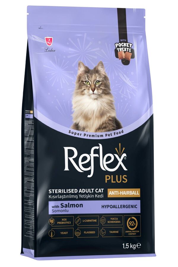Reflex Plus Anti Hairball Somonlu Kısırlaştırılmış Kedi Maması 1.5kg