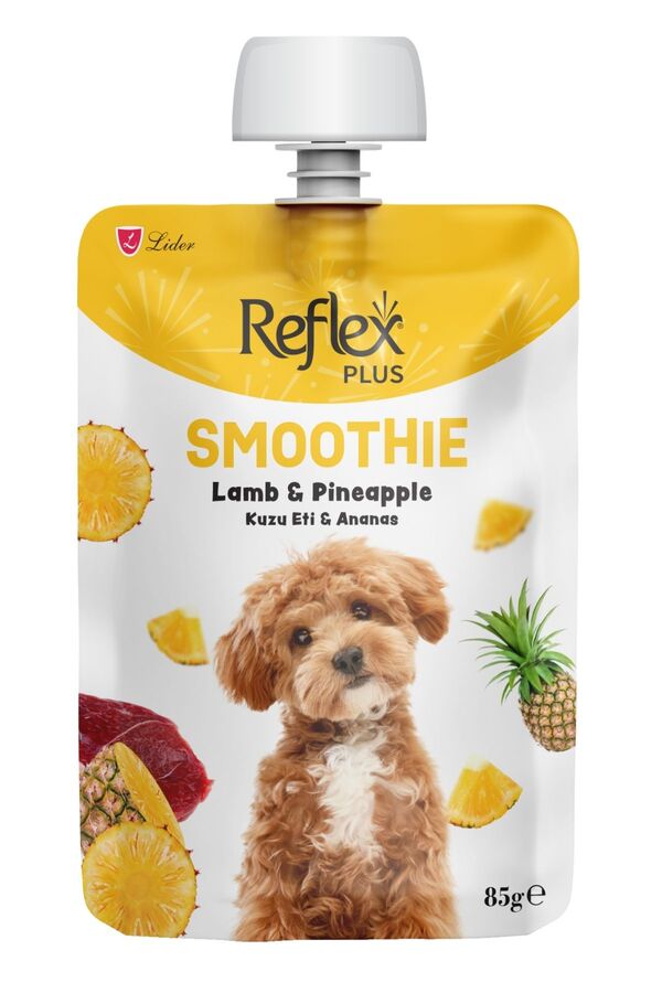 Reflex Plus Smoothie Kuzu Etli ve Ananaslı Sıvı Köpek Ödülü 85gr