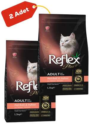 REFLEX - Reflex Plus Somonlu Hairball Yetişkin Kedi Maması 2x1,5kg REFLEX - Reflex Plus Somonlu Hairball Yetişkin Kedi Maması 2x1,5kg