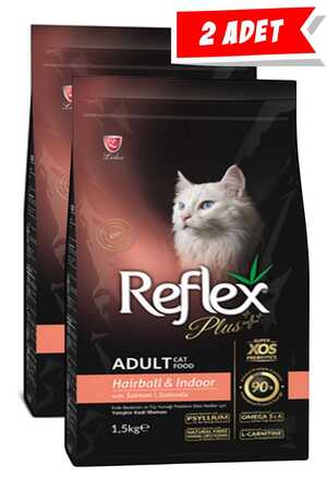 REFLEX - Reflex Plus Hairball Somonlu Yetişkin Kedi Maması 2x1,5kg