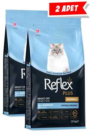 Reflex Plus Hairball Somonlu Yetişkin Kedi Maması 2x1,5kg - Thumbnail