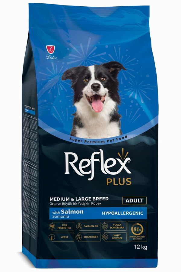 Reflex Plus Somonlu Orta Ve Büyük Irk Yetişkin Köpek Maması 12kg - 1