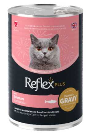 REFLEX - Reflex Plus Sos İçinde Et Parçacıklı Somonlu Yetişkin Kedi Konservesi 400gr