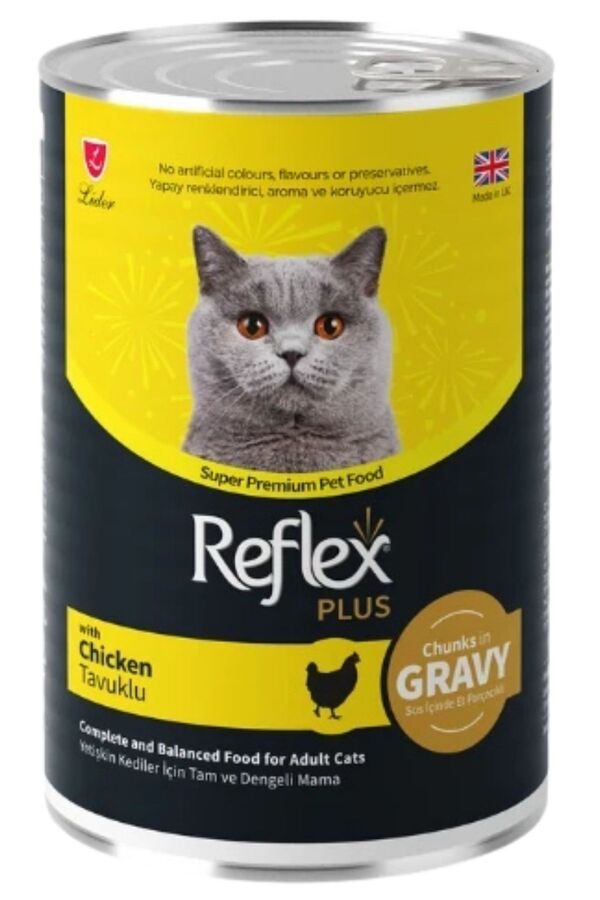 Reflex Plus Sos İçinde Et Parçacıklı Tavuklu Yetişkin Kedi Maması 395gr