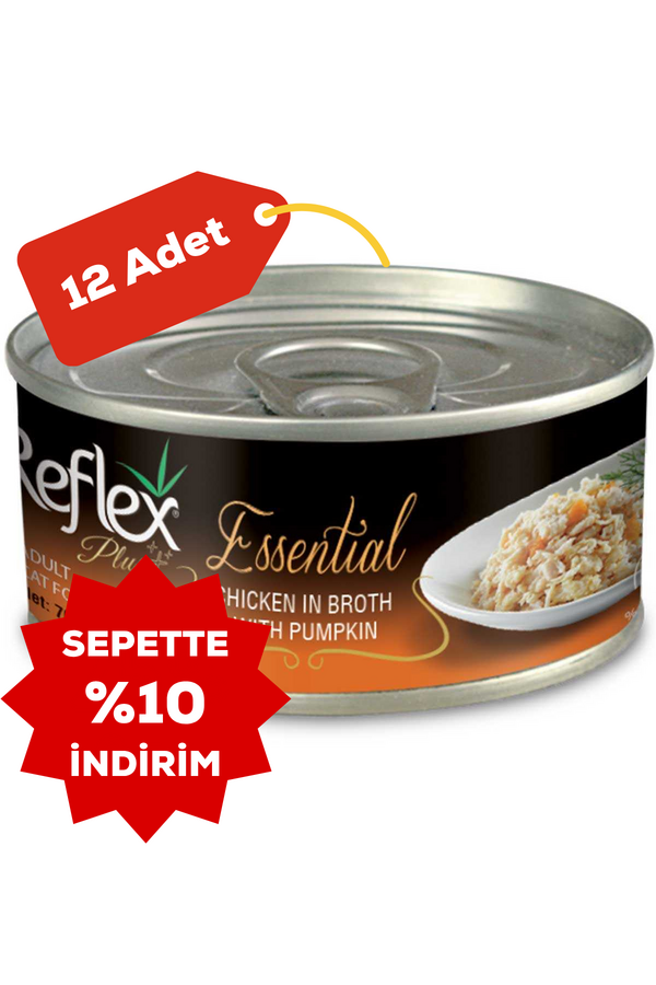 Reflex Plus Tavuk ve Balkabaklı Kedi Konservesi 12x70gr 12li