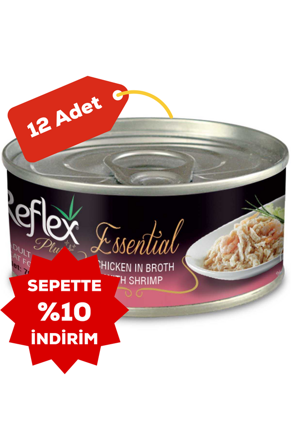 Reflex Plus Tavuk ve Karidesli Kedi Konservesi 12x70gr 12li