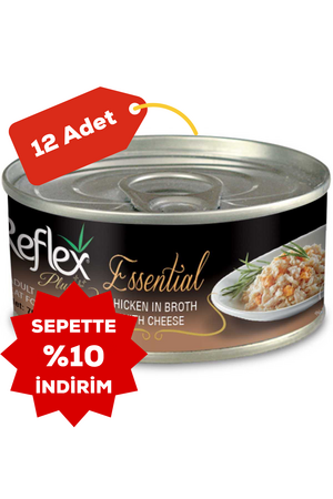 REFLEX - Reflex Plus Tavuk ve Peynirli Kedi Konservesi 12x70gr 12li