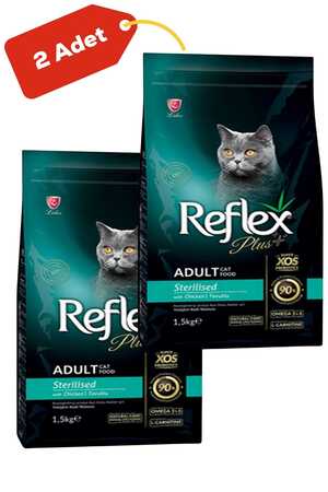 REFLEX - Reflex Plus Tavuklu Kısırlaştırılmış Kedi Maması 2x1,5kg REFLEX - Reflex Plus Tavuklu Kısırlaştırılmış Kedi Maması 2x1,5kg