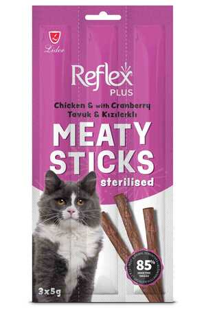 Reflex Plus Tavuklu ve Kızılcıklı Kısırlaştırılmış Kedi Ödül Çubuğu 3*5gr - Thumbnail