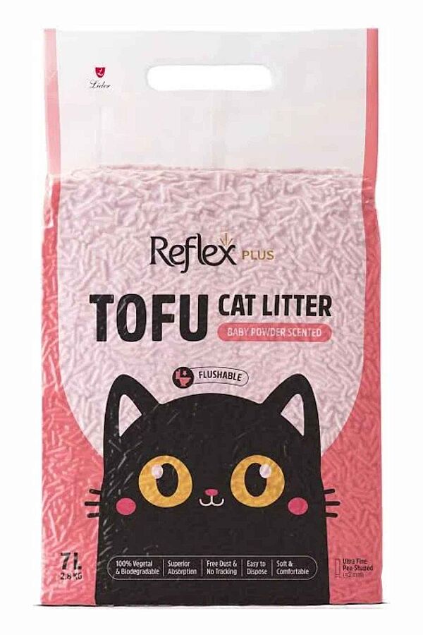 Reflex Plus Tofu Bebek Pudralı Kedi Kumu 7lt - 1