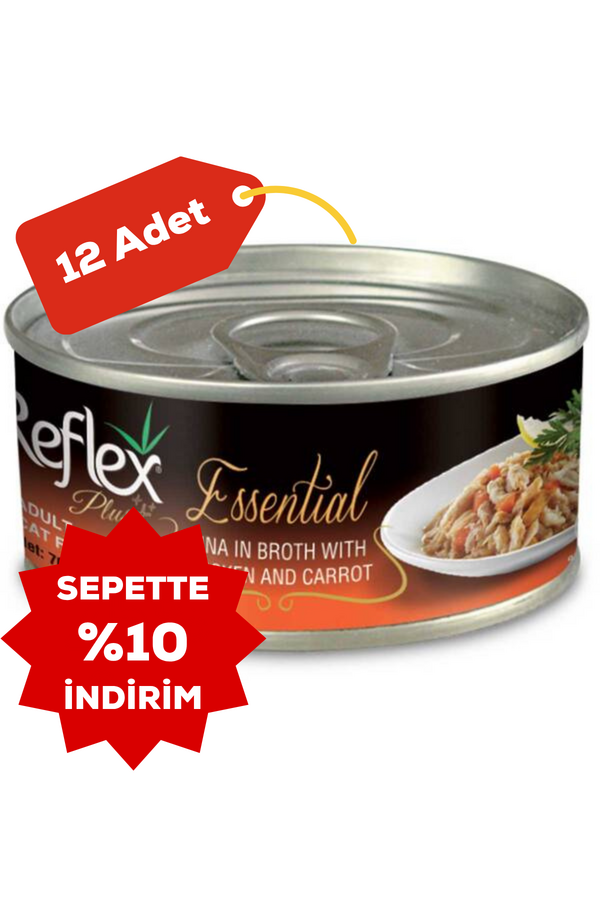 Reflex Plus Ton Balığı Tavuk ve Havuçlu Kedi Konservesi 12x70gr 12li