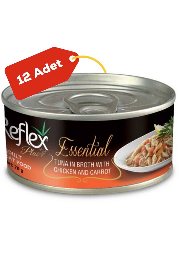 Reflex Plus Ton Balığı Tavuk ve Havuçlu Kedi Konservesi 12x70gr 12li