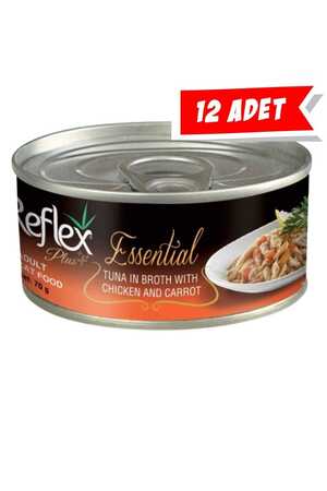 Reflex Plus Ton Balığı Tavuk ve Havuçlu Kedi Konservesi 70gr (12 Adet)