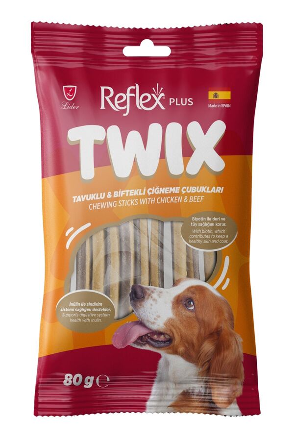Reflex Plus Twix Chewing Sticks Tavuklu ve Biftekli Çiğneme Çubukları 80gr