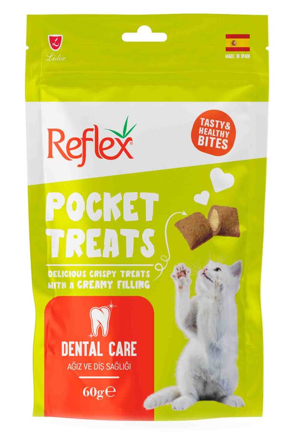 Reflex Pocket Treats Ağız ve Diş Sağlığı Yetişkin Kedi Ödül Maması 60gr Reflex Pocket Treats Ağız ve Diş Sağlığı Yetişkin Kedi Ödül Maması 60gr