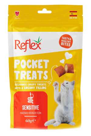 REFLEX - Reflex Pocket Treats Sensitive Yetişkin Kedi Ödül Maması 60gr REFLEX - Reflex Pocket Treats Sensitive Yetişkin Kedi Ödül Maması 60gr