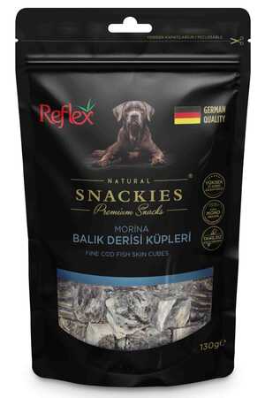 REFLEX - Reflex Snackies Morina Balık Derisi Küpleri Köpek Ödül Maması 130gr