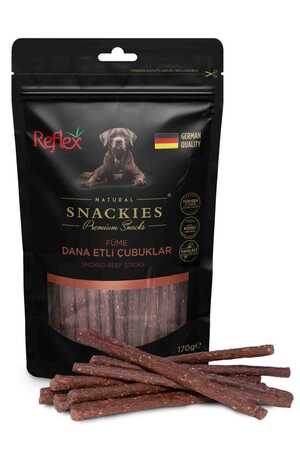 REFLEX - Reflex Snackies Natural Füme Dana Etli Tahılsız Köpek Ödül Çubuğu 170gr