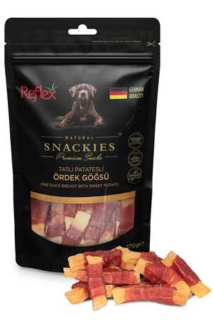 Reflex Snackies Tatlı Patatesli Ördek Göğsü Köpek Ödül Maması 170gr - Thumbnail (2)