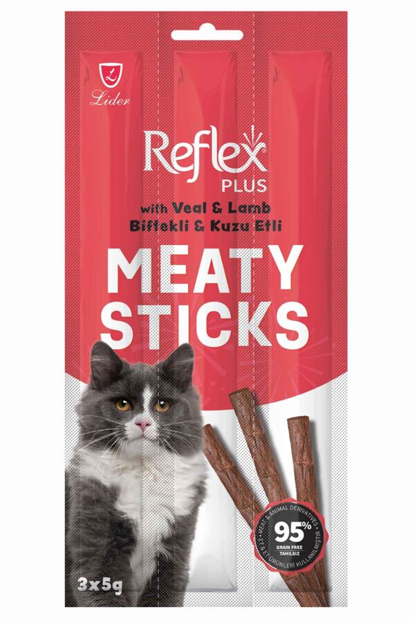 Reflex Stick Biftek ve Kuzu Kedi Ödül Çubuğu 3x5gr