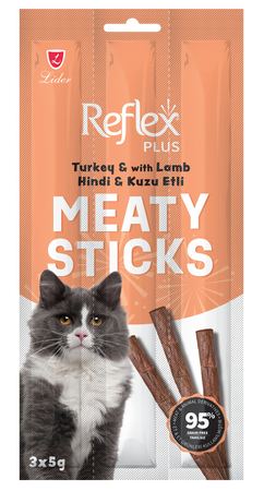 REFLEX - Reflex Stick Hindi ve Kuzulu Kedi Ödül Çubuğu 3x5gr REFLEX - Reflex Stick Hindi ve Kuzulu Kedi Ödül Çubuğu 3x5gr