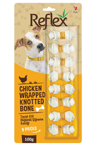 REFLEX - Reflex Tavuk Etli Düğümlü Köpek Ödül Kemiği 100gr 8li 