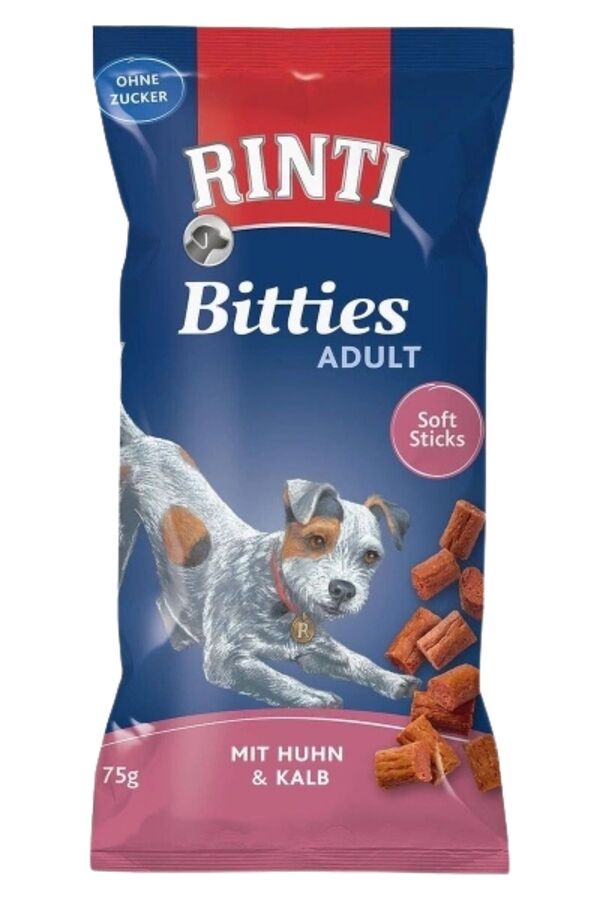 Rinti Bitties Tavuk ve Dana Etli Yetişkin Köpek Ödülü 75gr