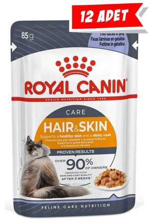 ROYAL CANIN - Royal Canin Hair & Skin Jöleli Kedi Konservesi 12x85gr 12li ROYAL CANIN - Royal Canin Hair & Skin Jöleli Kedi Konservesi 12x85gr 12li