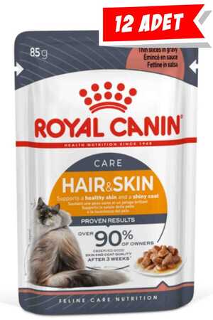 ROYAL CANIN - Royal Canin Hair&Skin Gravy Kedi Konservesi 12x85gr 12li
