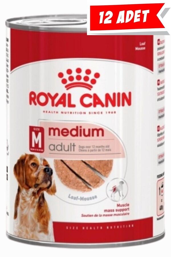 Royal Canin Loaf Mousse Orta Irk Ezme Yetişkin Köpek Konservesi (12x410gr) 12li