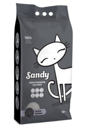 Sandy Aktif Karbonlu Tozsuz Topaklanan Sodyum Bentonit Gri Kedi Kumu 10kg - Thumbnail