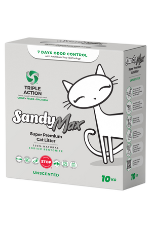 Sandy Max Triple Action Aktif Karbonlu Bentonit Kedi Kumu 10kg - Thumbnail