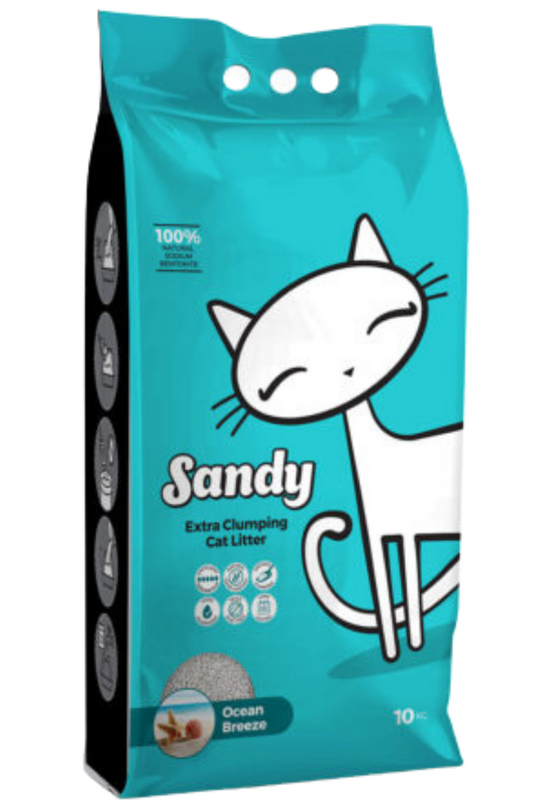 Sandy Ocean Breeze Okyanus Kokulu Ekstra Topaklanan Sodyum Bentonit Kedi Kumu 10 Kg