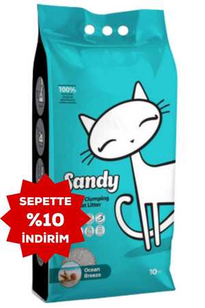 Sandy Ocean Breeze Okyanus Kokulu Ekstra Topaklanan Sodyum Bentonit Kedi Kumu 10 Kg - Thumbnail