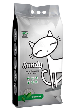 SANDY - Sandy Parfümsüz Ekstra Topaklanan Sodyum Bentonit Kedi Kumu 10kg