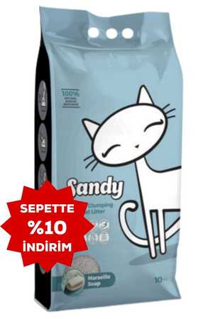 Sandy Sabun Kokulu Ekstra Topaklanan Sodyum Bentonit Kedi Kumu 10kg - Thumbnail