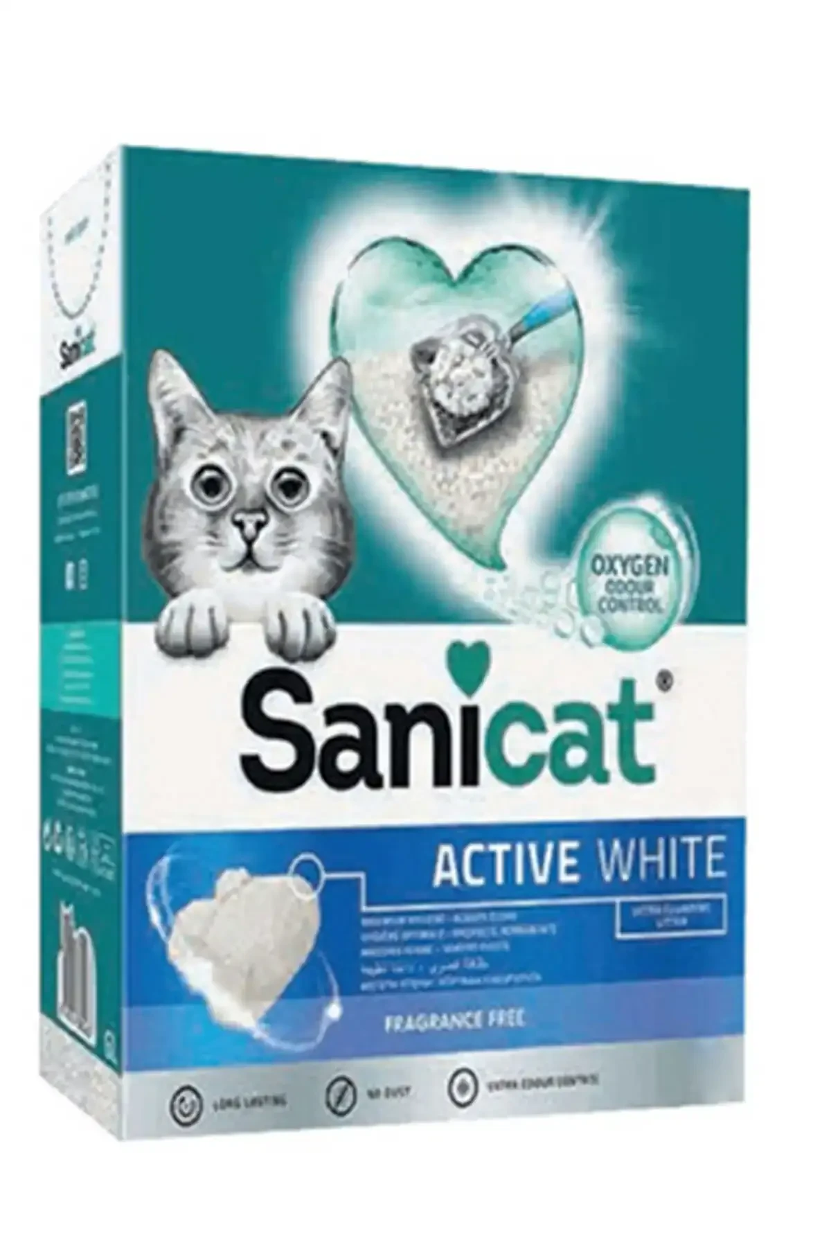 SANICAT - SaniCat Active White Oksijen Kontrollü Koku Emici Ultra Topaklanan Kedi Kumu 6lt SANICAT - SaniCat Active White Oksijen Kontrollü Koku Emici Ultra Topaklanan Kedi Kumu 6lt