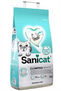 SANICAT - Sanicat Clumping White Oksijen Kontrollü Kokusuz Hızlı Topaklanan Kedi Kumu 20lt SANICAT - Sanicat Clumping White Oksijen Kontrollü Kokusuz Hızlı Topaklanan Kedi Kumu 20lt