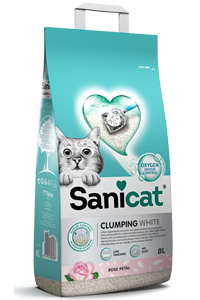 SANICAT - Sanicat Clumping White Gül Kokulu Kedi Kumu 8lt