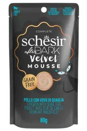 SCHESIR - Schesir After Dark Pouch Tavuk ve Bıldırcın Yumurtalı Tahılsız Yetişkin Kedi Konservesi 80gr